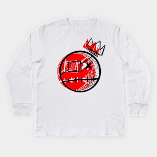 Line Art Two Tone Kids Long Sleeve T-Shirt